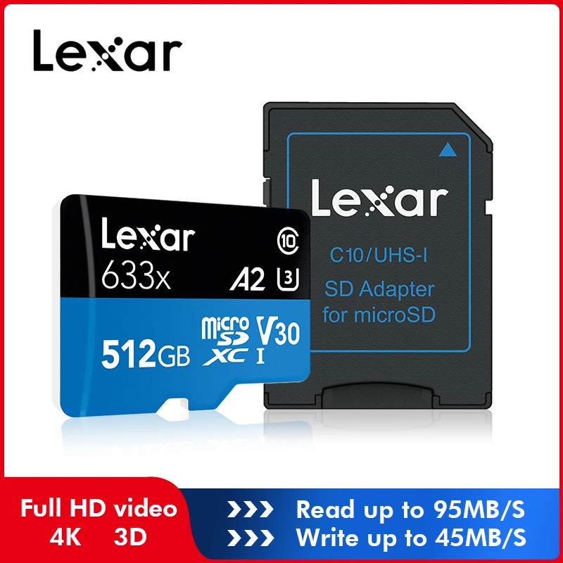 Lexar 128 Гб Micro SD 16 ГБ 32 ГБ карта памяти высокая скорость до Макс 95 м/с 64 Гб класс 10 633x картао де Мемория TF флэш-карта