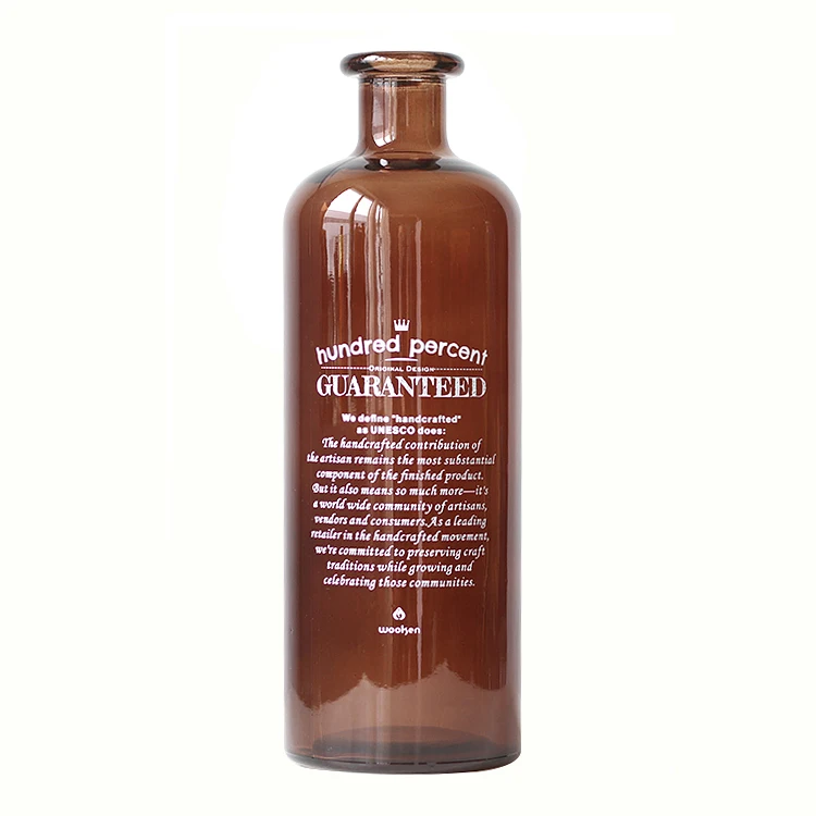 Brown Large Ретро Черный Белый Коричневый шик стеклянная банка для хранения бутылки Северный, скандинавский стол хранения бутылки Органайзер цветочный контейнер Декор - Цвет: Brown Large