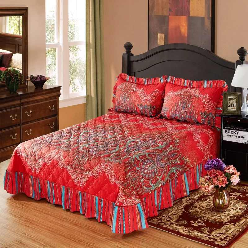 Couvre lit colcha de cama хлопковое покрывало размера King Queen для кровати постельный матрас