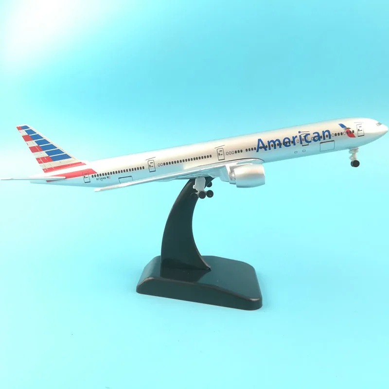 20 см 777 американская авиакомпания модель из металлического сплава самолет игрушечные колеса самолет Коллекция подарков на день рождения настольная игрушка