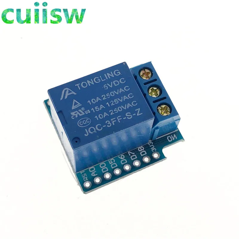 Cuiisw Relay Module For D1 MINI 5V hight level trigger One 1 Channel interface Board Shield | Электронные компоненты и