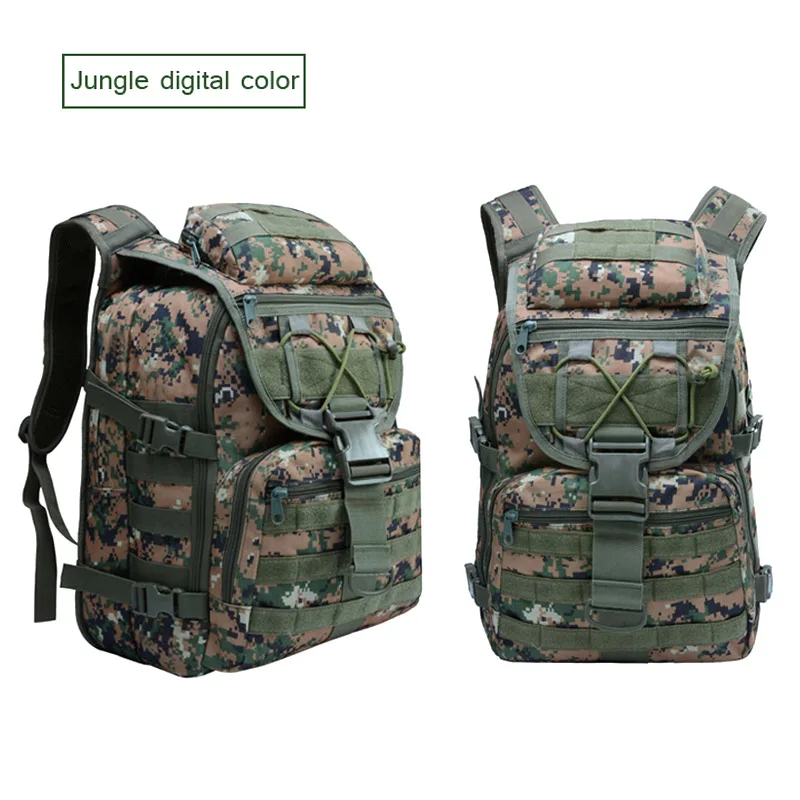 Jungle camouflage Открытый наплечный военный рюкзак для кемпинга, Путешествий, Походов, походов, солдат, сумки большой емкости, сумка для подъема, армейский пакет для игры в поле боя - Цвет: Jungle camouflage