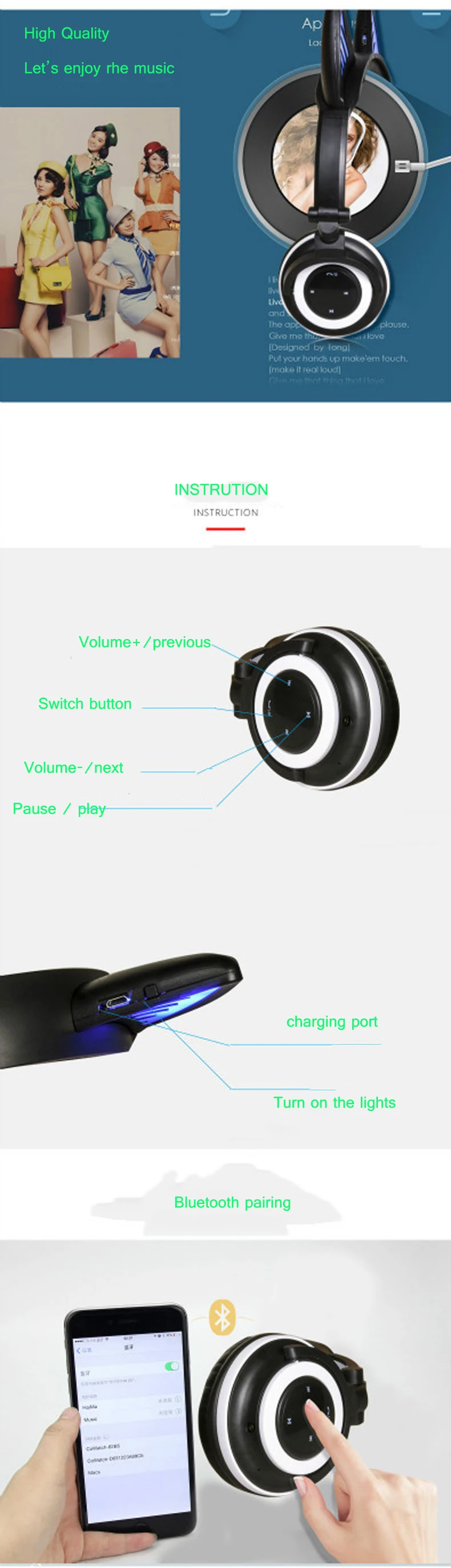 SUPOLOGY милые светящиеся кошачьи наушники Bluetooth наушники для девочек светодиодные светящиеся Беспроводные наушники с микрофоном для детей