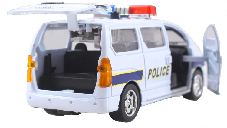 Новое поступление полицейский микроавтобус 1:28 литый под давлением из сплава 3d