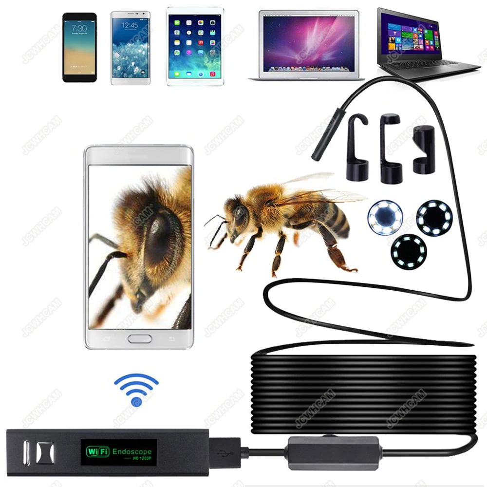 IP68 HD 10 м 8LED полу жесткий кабель эндоскоп для IOS Mac Windows камера wifi наблюдения 2 3 5