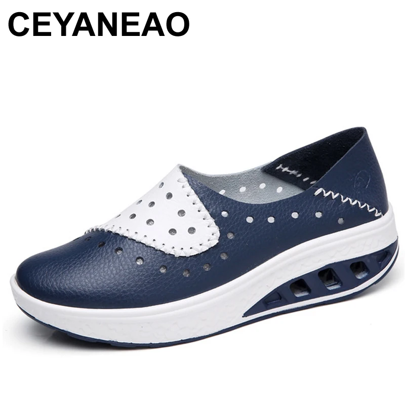 

CEYANEAO 2018 Smmuer повседневная женская обувь кожаная дышащая женская обувь на плоской платформе без застежки женская обувь на плоской подошве