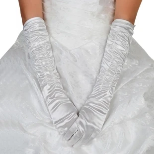 Свадебные перчатки для невесты зимние из акрила с длинным рукавом дизайн