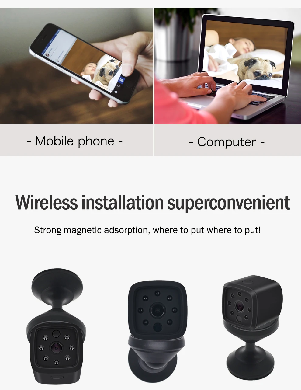Мини камера Wifi IP с датчиком движения 1080P мини камера Wifi HD ночного видения для iphone Android видео безопасности магнитный зажим