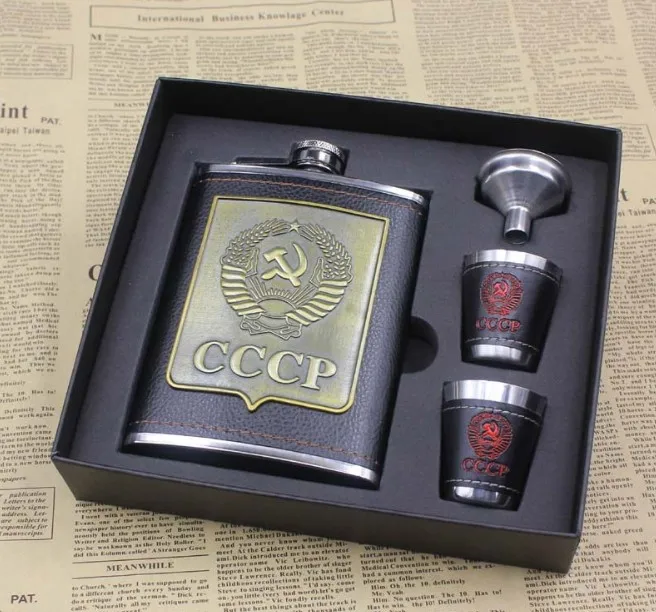 8 унций роскошная винная бутылка из нержавеющей стали с искусственной кожей