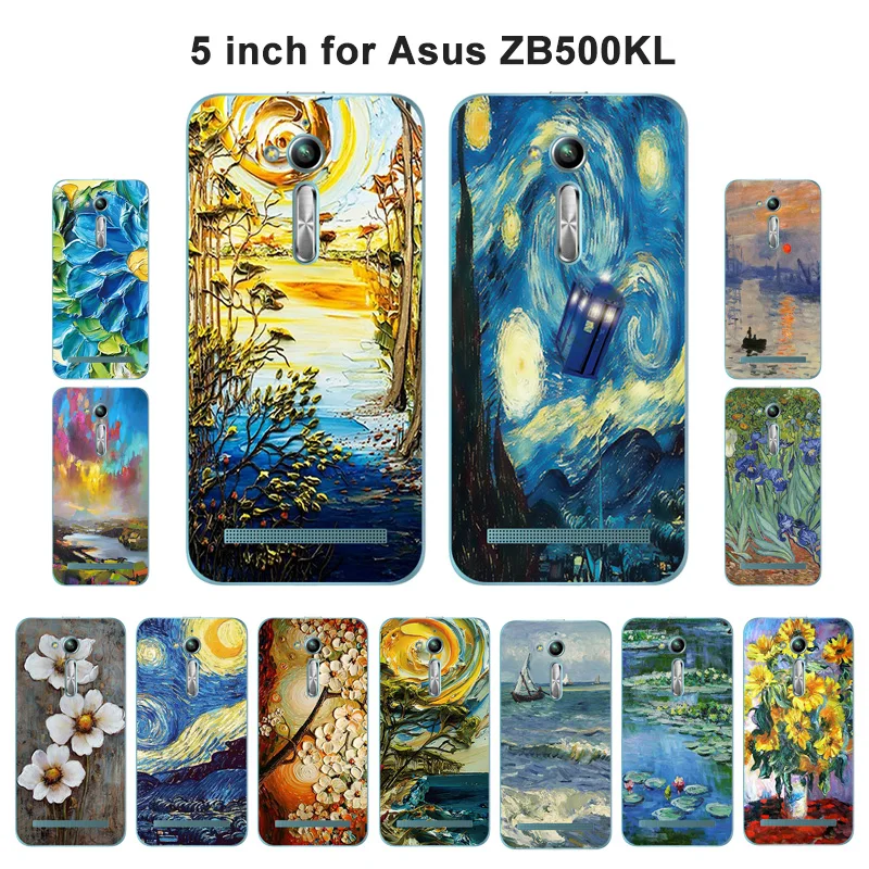 Для Asus Zenfone Go ZB500KL ZB500KG Мягкий Силиконовый Чехол масляная роспись 5 0&quot|case case|case for