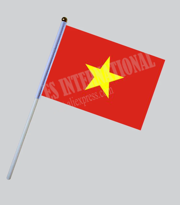 

Vietnam Hand Flag National Hand Flag 14*21cm Polyester Small Size Flying Banner Custom Hand flag