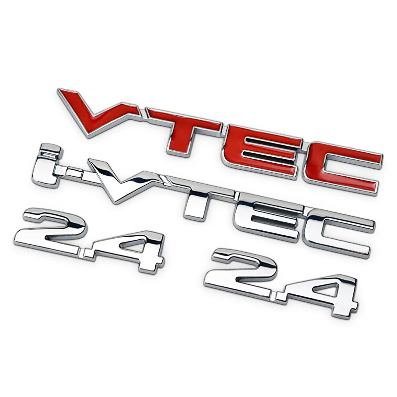 2 4 I VTEC красный хромированные буквы цифры из металла и установка автомобиля