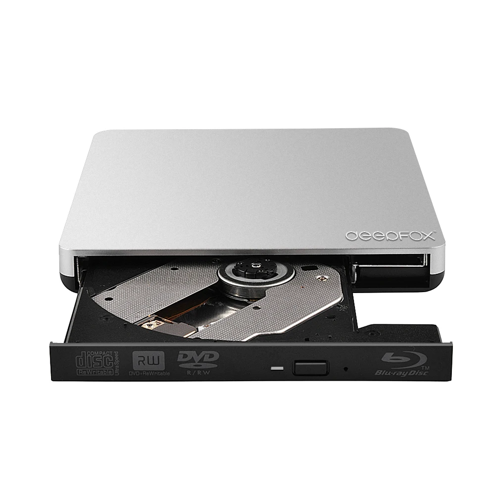 Deepfox Внешний Blu ray диск USB 3 0 горелки BD RE компакт дисков/DVD RW Писатель играть 3D Ray для