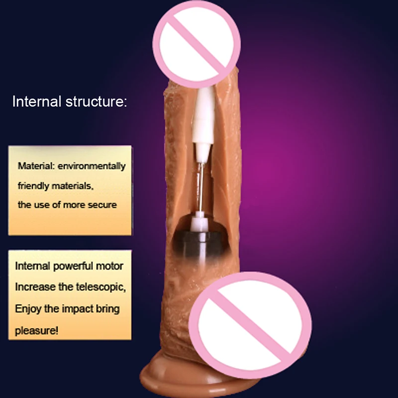 JIUAI автоматический телескопический фаллоимитатор реалистичный на присоске