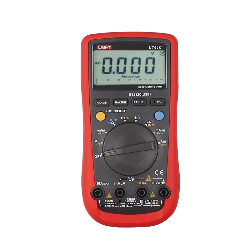 UNI T UT61C Современный цифровой мультиметр AC/DC напряжение тока Авто/ручной дальномер