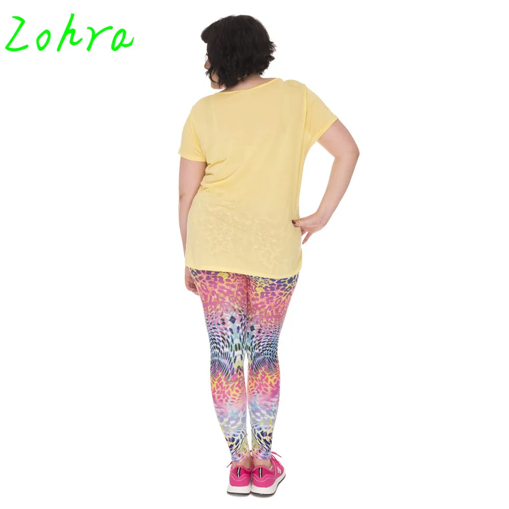Zohra 2017 пухленькие леггинсы большого размера с леопардовым принтом высокой талией