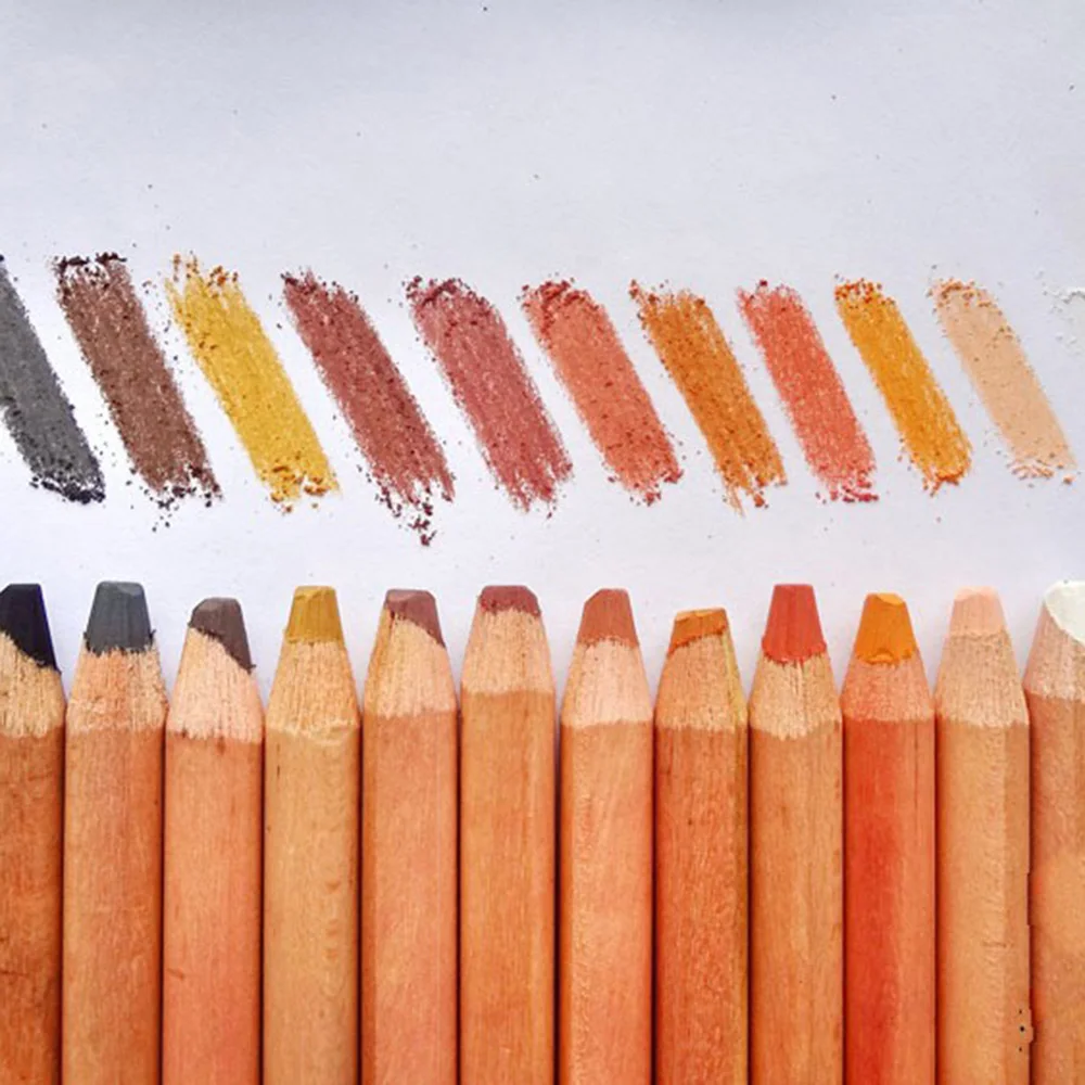 12 профессиональных мягких пастельных карандашей деревянные оттенки пастельные