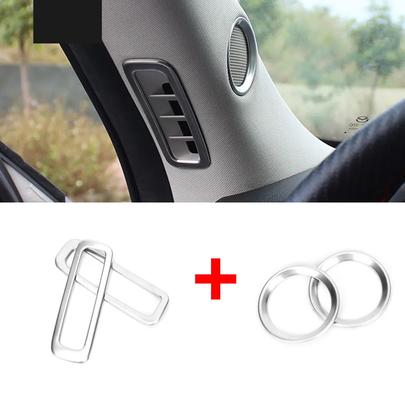 Silver 2pcs Аксессуары для vtear для Mazda мазда сх-5 CX5, автомобиль передний Оконный Кондиционер Vent на выходе внутренняя отделка Молдинги,наклейки на авто - Название цвета: Silver 2pcs