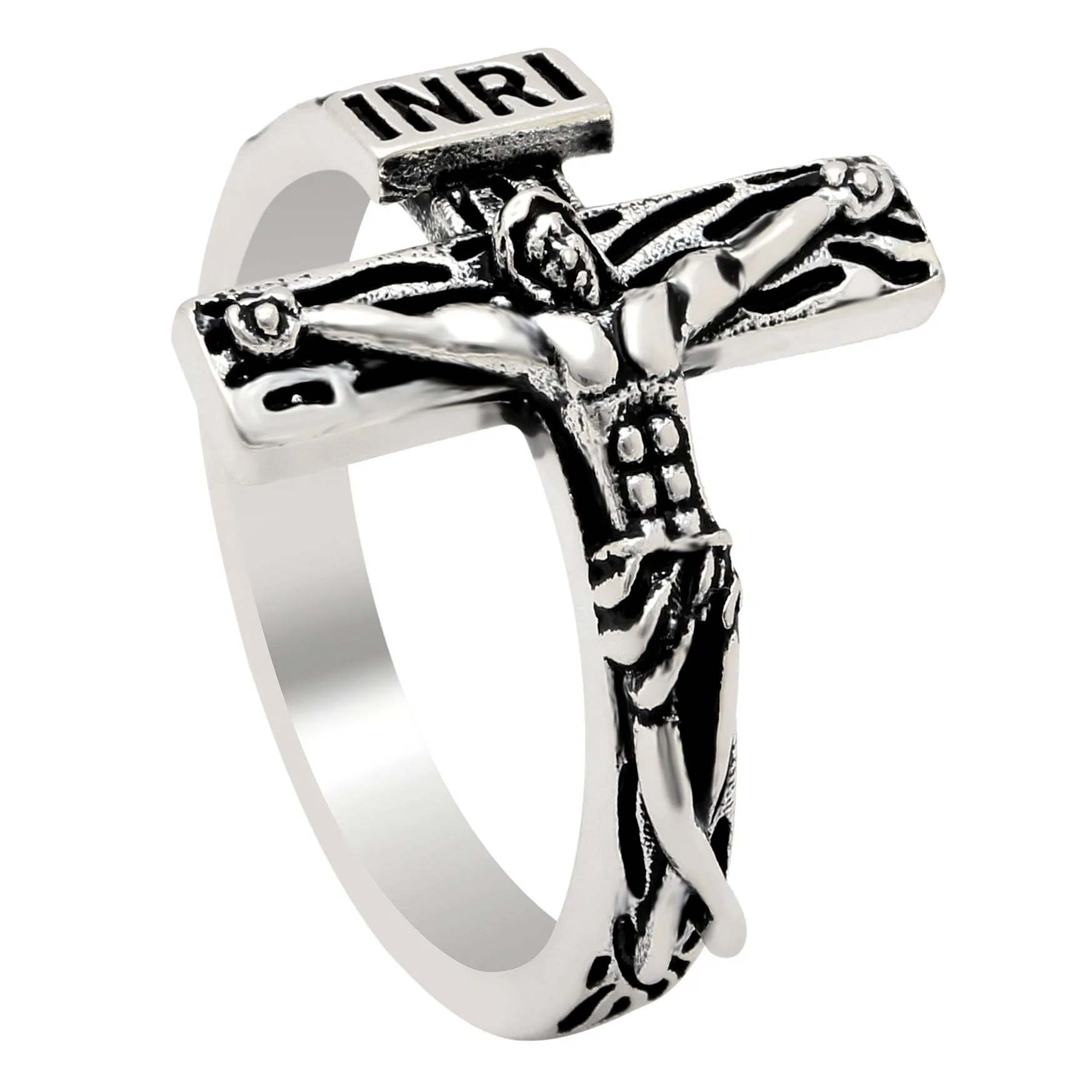 Винтажное античное серебряное кольцо крест Иисуса женское мужское ЧР кольца на
