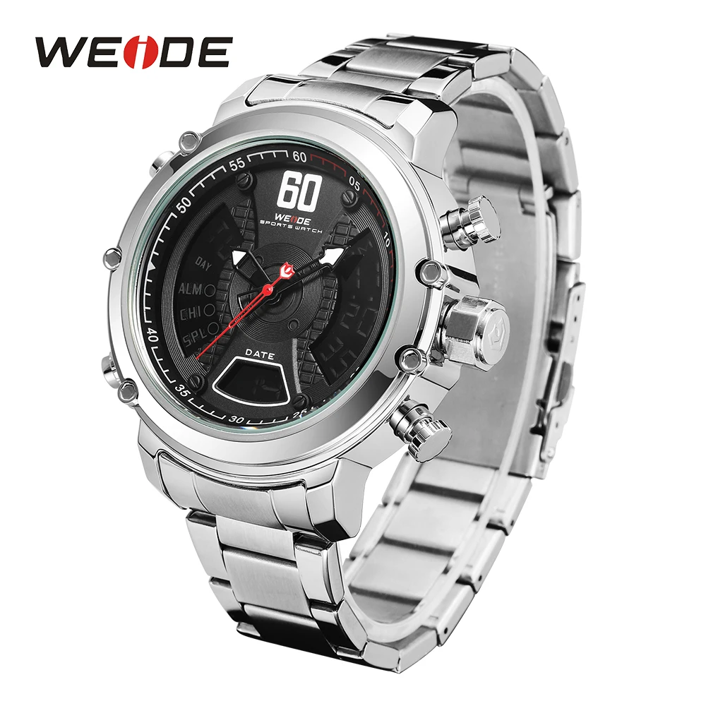 WEIDE модный спортивный браслет из нержавеющей стали Мужской Аналоговый