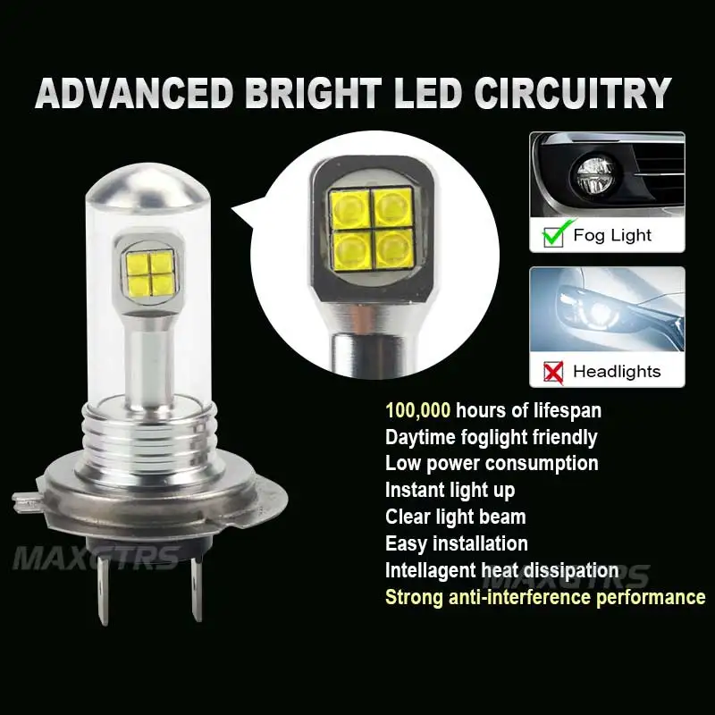 2x H7 H8 H11 9005 9006 HB3 HB4 автомобильная светодиодная фара CREE Chips дневные ходовые огни 6000K