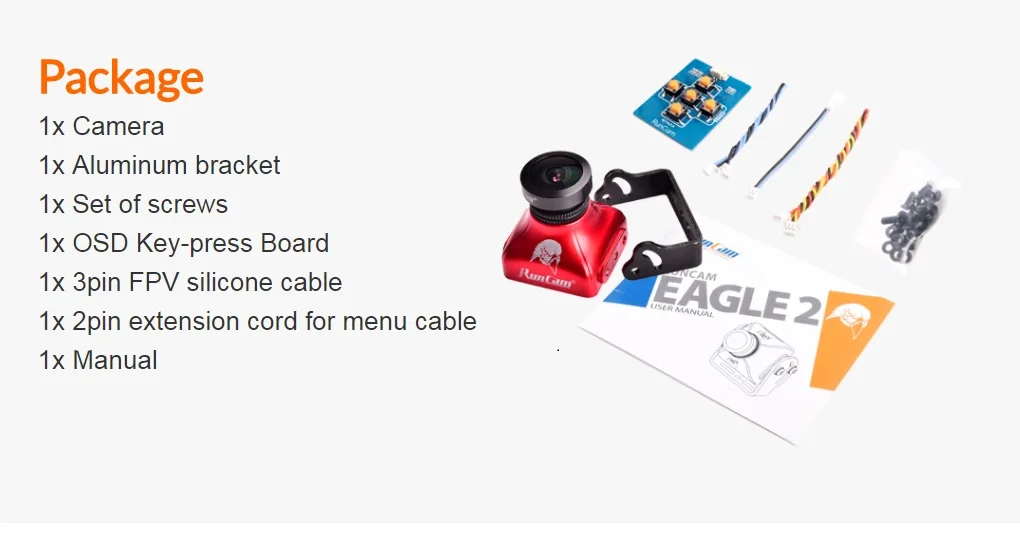 RunCam Eagle 2 FPV мини камеры 800TVL 4:3/16:9 CMOS 5 мм FOV OSD PAL/NTSC переключаемый для средняя