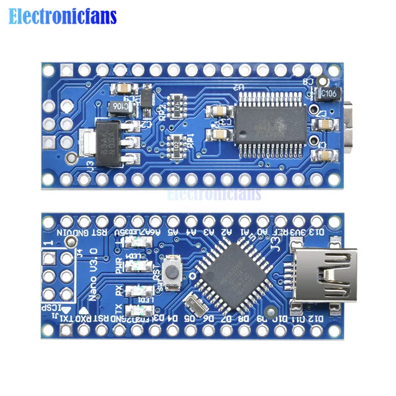Мини USB Nano V3.0 3 0 FT232 чип ATmega328 Atmega328p микроконтроллер 16M 16 МГц плата модуль для Arduino UNO