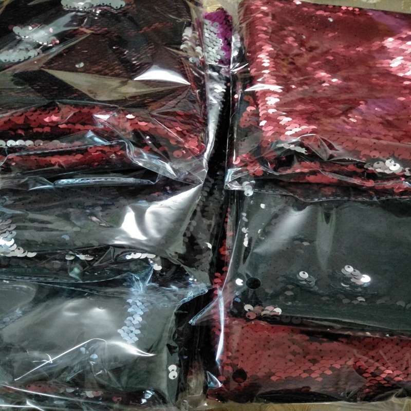 Двусторонняя атласная ткань с двусторонними пайетками 30 х25 см 2 цвета|fabric for diy|fabric