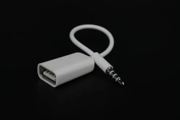 Белый аудиокабель 3 5 мм со штекером AUX аудиоразъем на гнездо USB 2 0 конвертер кабель