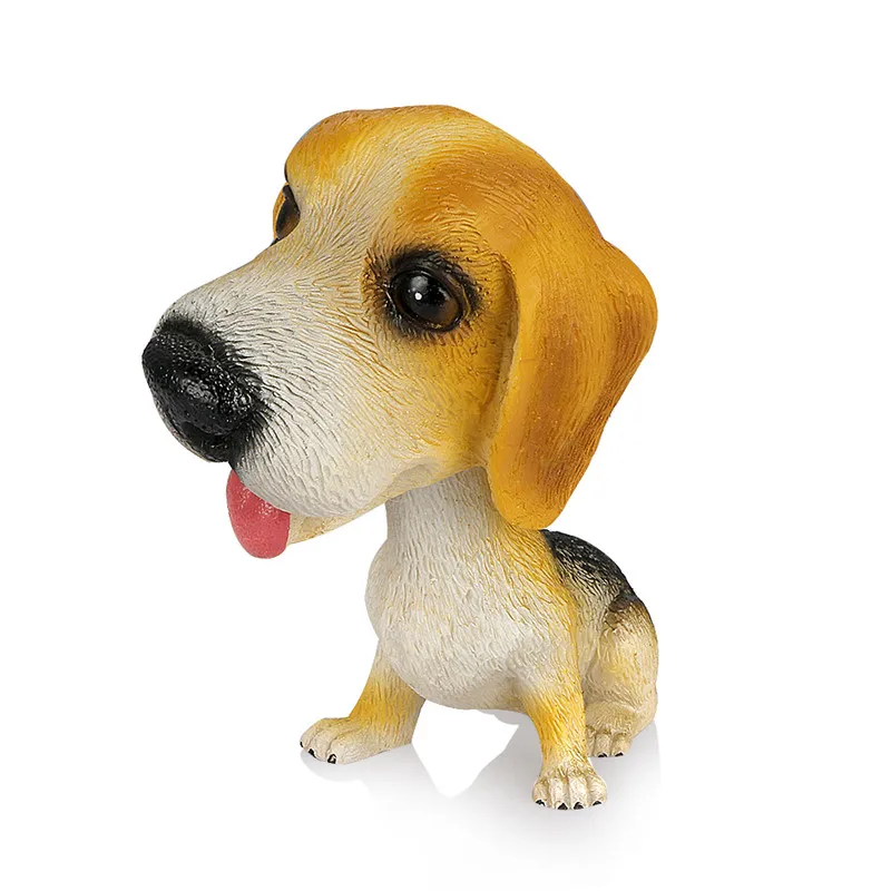 Beagle Автомобильные украшения, смола, милый кивком, декоративная собачка, кукла, украшение салона автомобиля, качающаяся голова, собачья фигурка, игрушки, аксессуары - Название цвета: Beagle