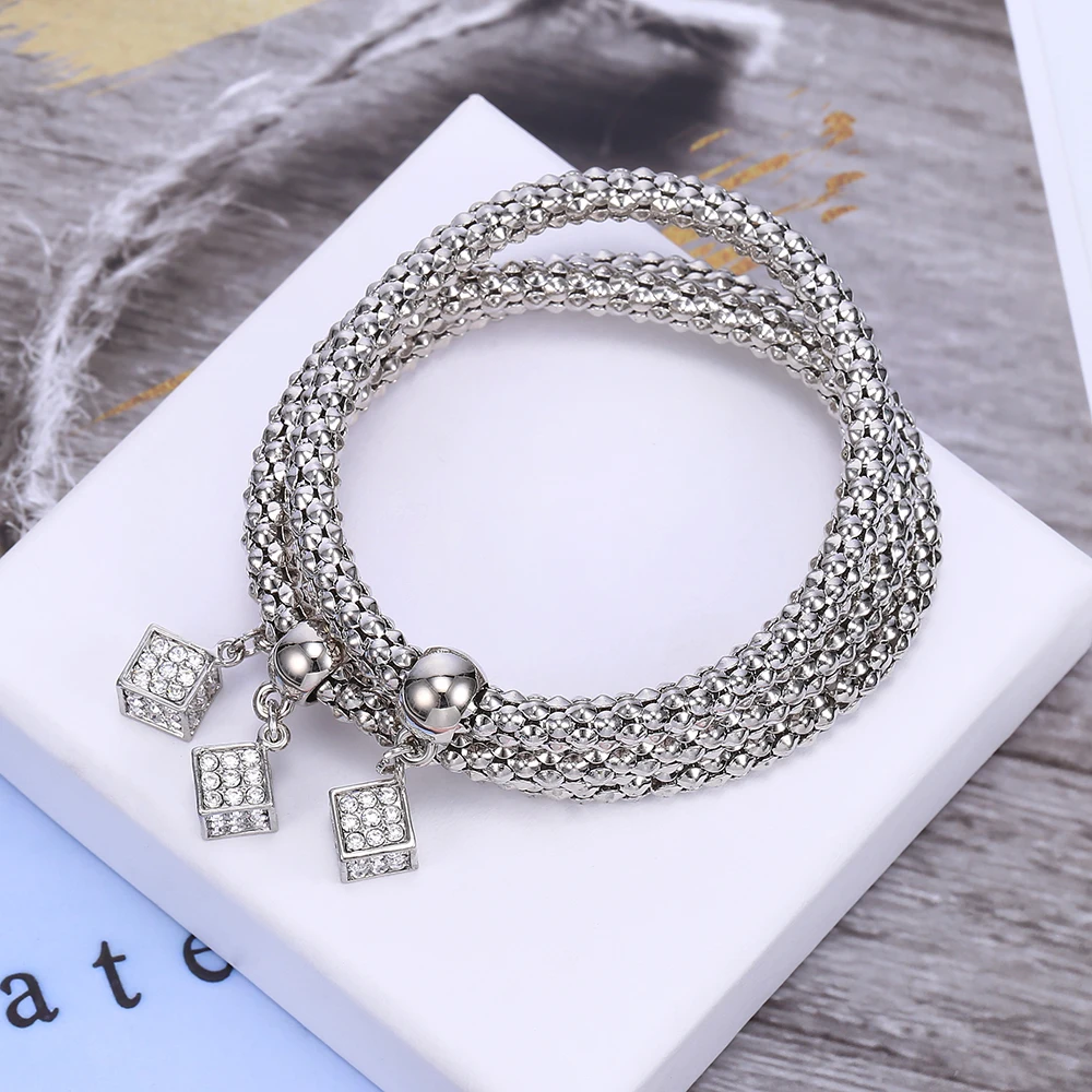 3 шт. женский браслет с подвеской в виде кубиков | Украшения и аксессуары