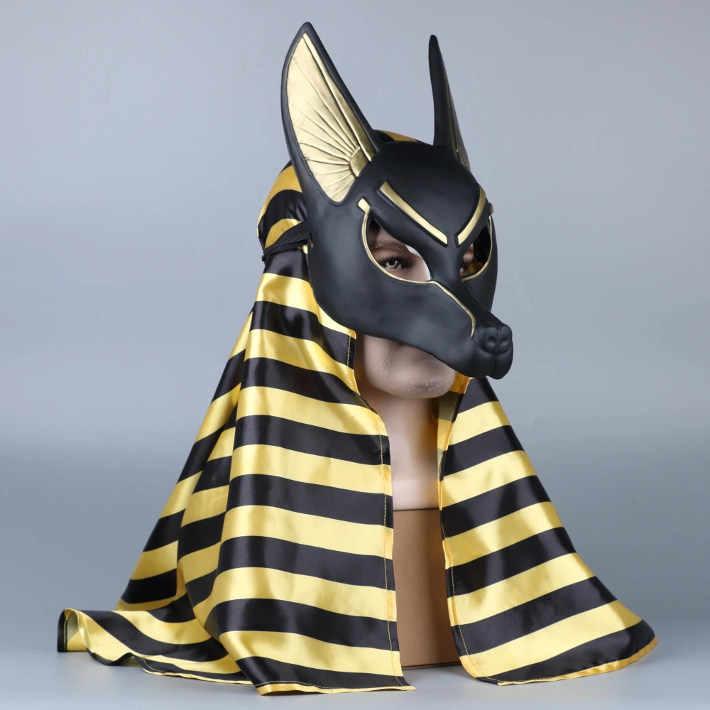 Египетская Anubis косплей маска для лица ПВХ Canis spp голова Волка шакал животное бутафория для маскарада вечерние Хэллоуин нарядное платье мяч
