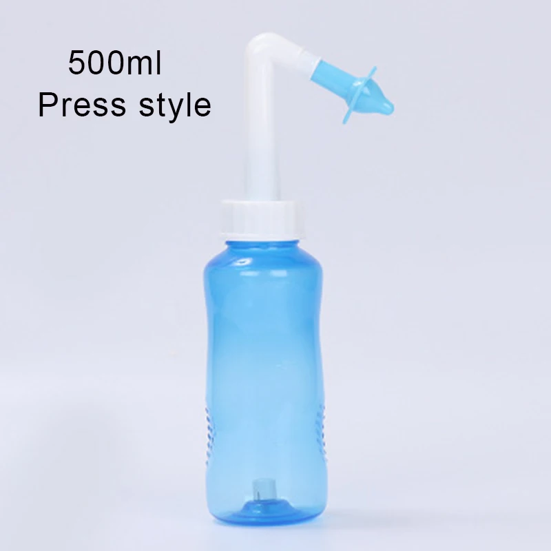 500ml Press style Чистка носа для взрослых детей, очиститель, защита для носа, очищает, увлажняет ребенка, взрослых, избегает аллергического ринита нети горшок 300 или 500 мл - Цвет: 500ml Press style