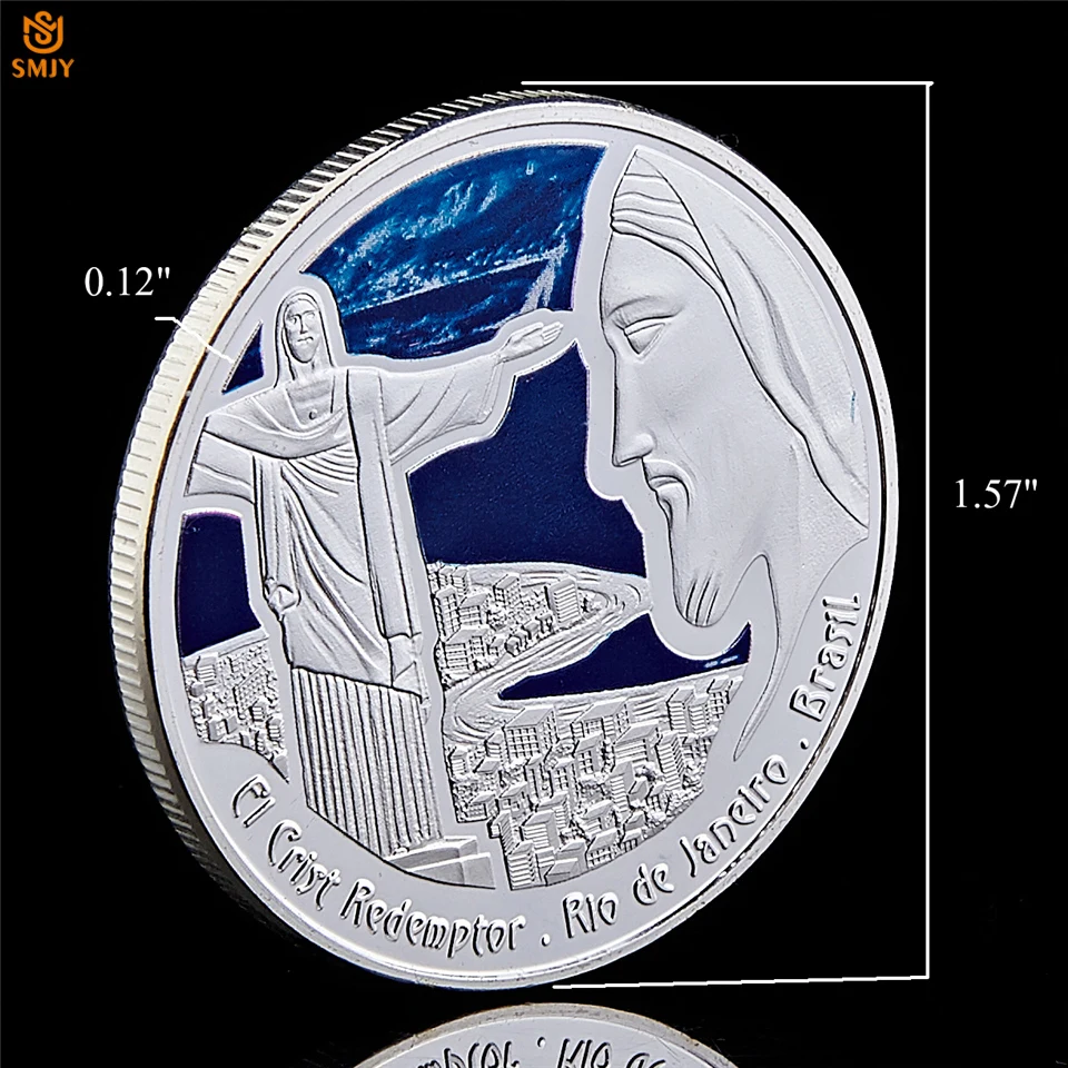 Бразилия Рио Иисус Христа церковь Посеребренная сувенир на удачу из Южной