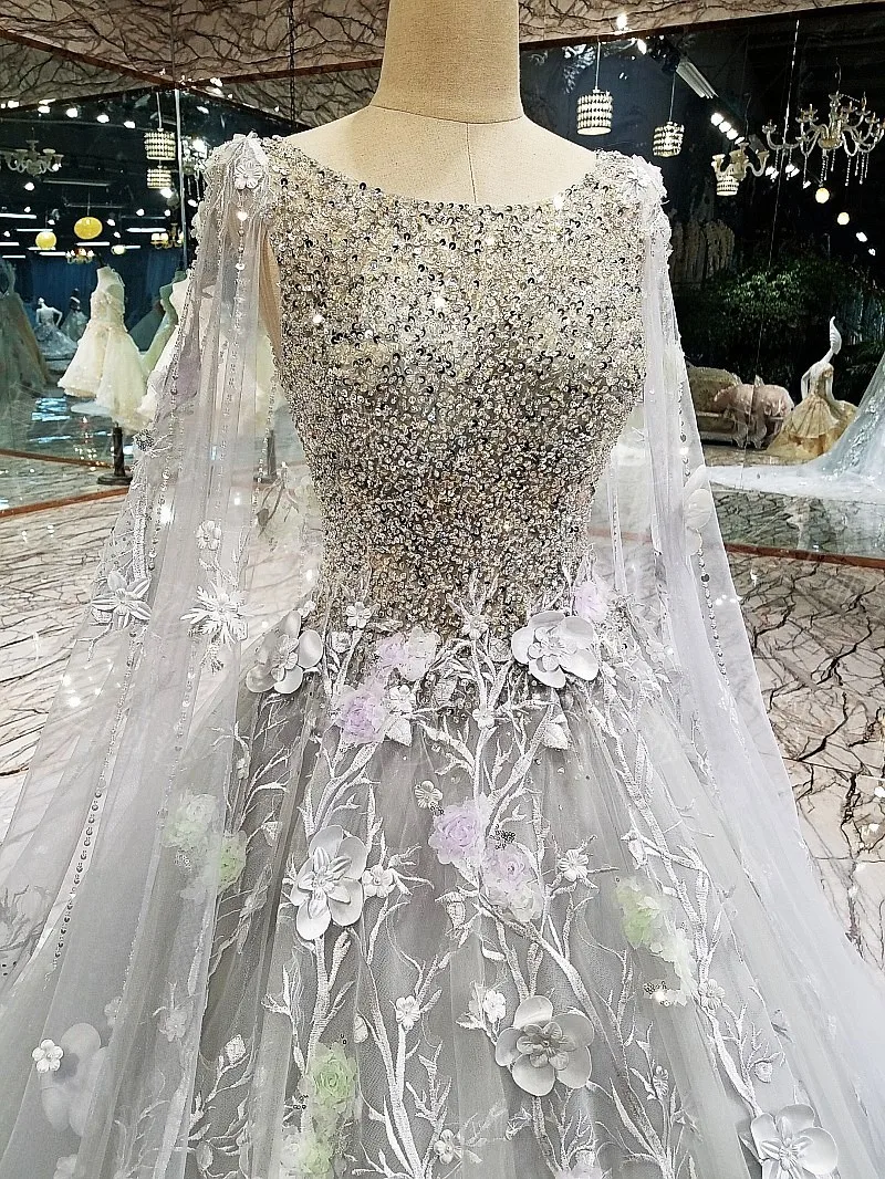 Зимние романтические вышитые бисером серые платья CloverBridal для выпускного вечера