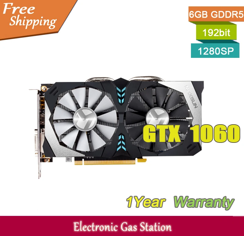 Оригинал maxsun desktop 1280sp видеокарта nvidia gtx 1060 6 ГБ gddr5 192bit 16nm hdmi dvi displayport directx 12 |