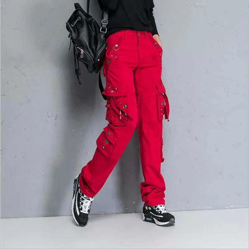 Женские штаны карго с карманами камуфляжные прямые длинные брюки женские