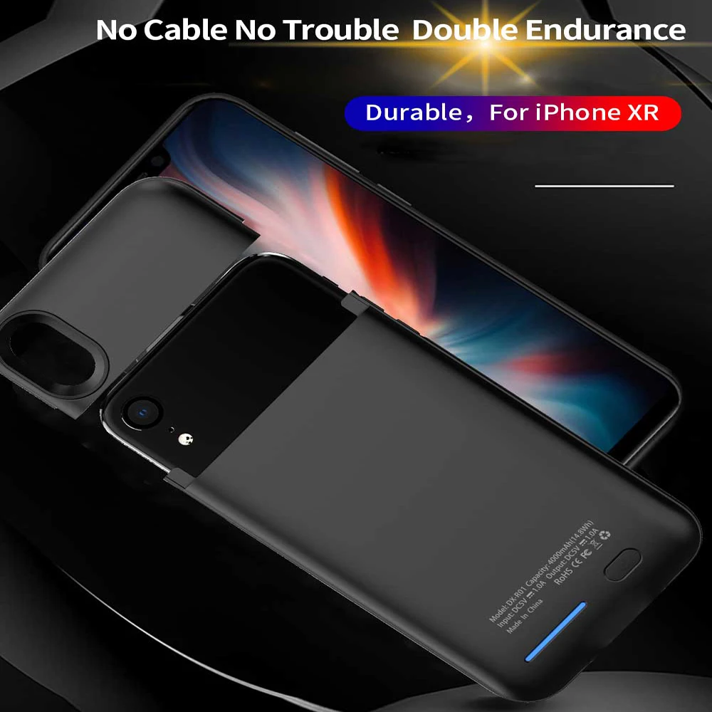 4000 мАч батарея чехол для iphone XR батарея зарядное устройство чехол Крышка смартфона банк питания для iphone XR батарея Чехол