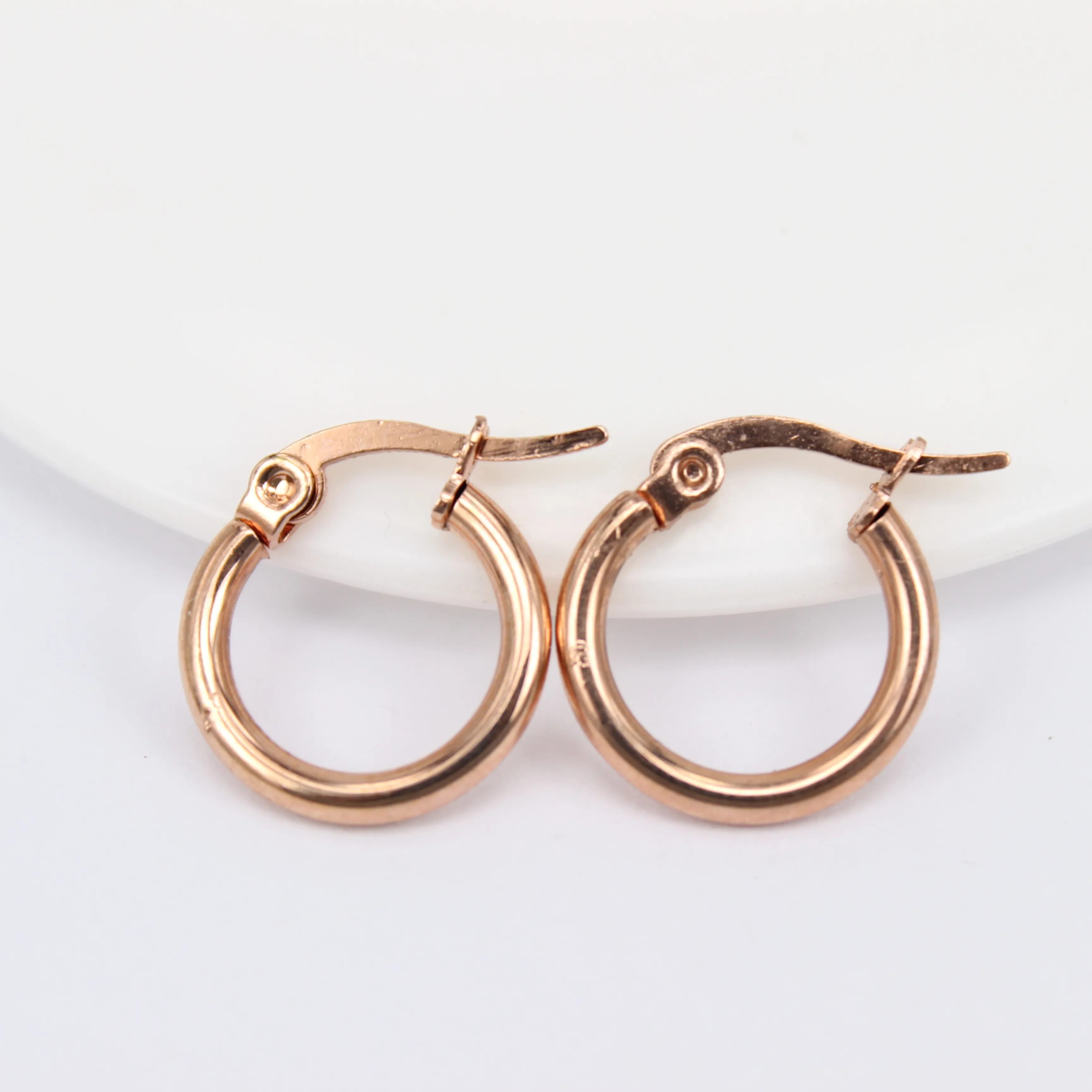 rose gold color 10mm MGUB популярные серьги 10 мм-100 мм выбор(золото/серебро/розовое золото цвет) для женщин маленькие преувеличенные серьги - Окраска металла: rose gold color 10mm