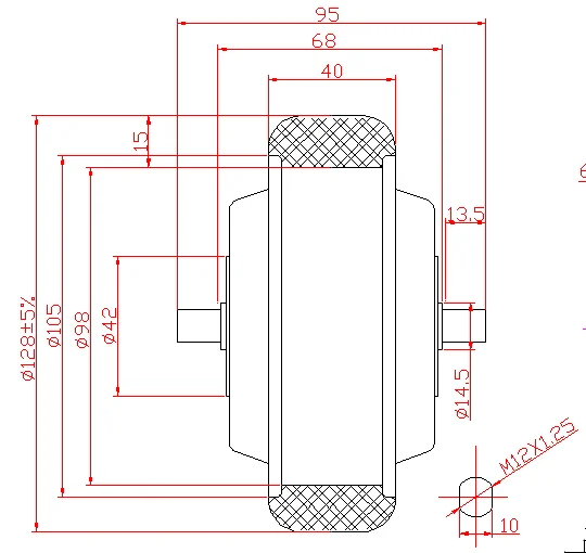 Высокого качества CE утвержден " 5 дюймов 24 36 v 250 W gearless электрические скутеры колесо двигателя