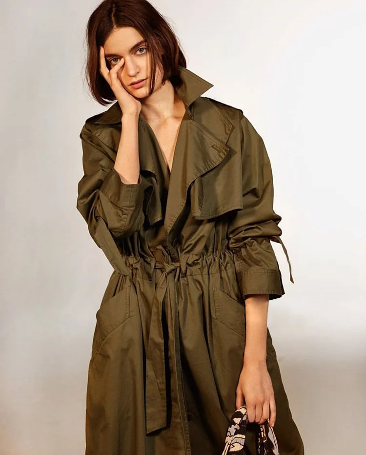 Cakucool Новый Уличная классический европейский Стиль Тренч Для Женщин Осенние