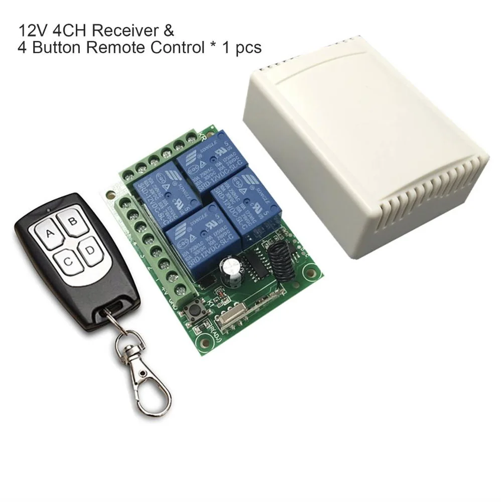 433 мГц Универсальный Беспроводной удаленного Управление переключатель DC12V 4CH