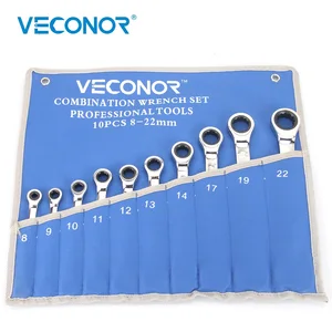 Набор гаечных ключей с храповым механизмом, 8-22 мм