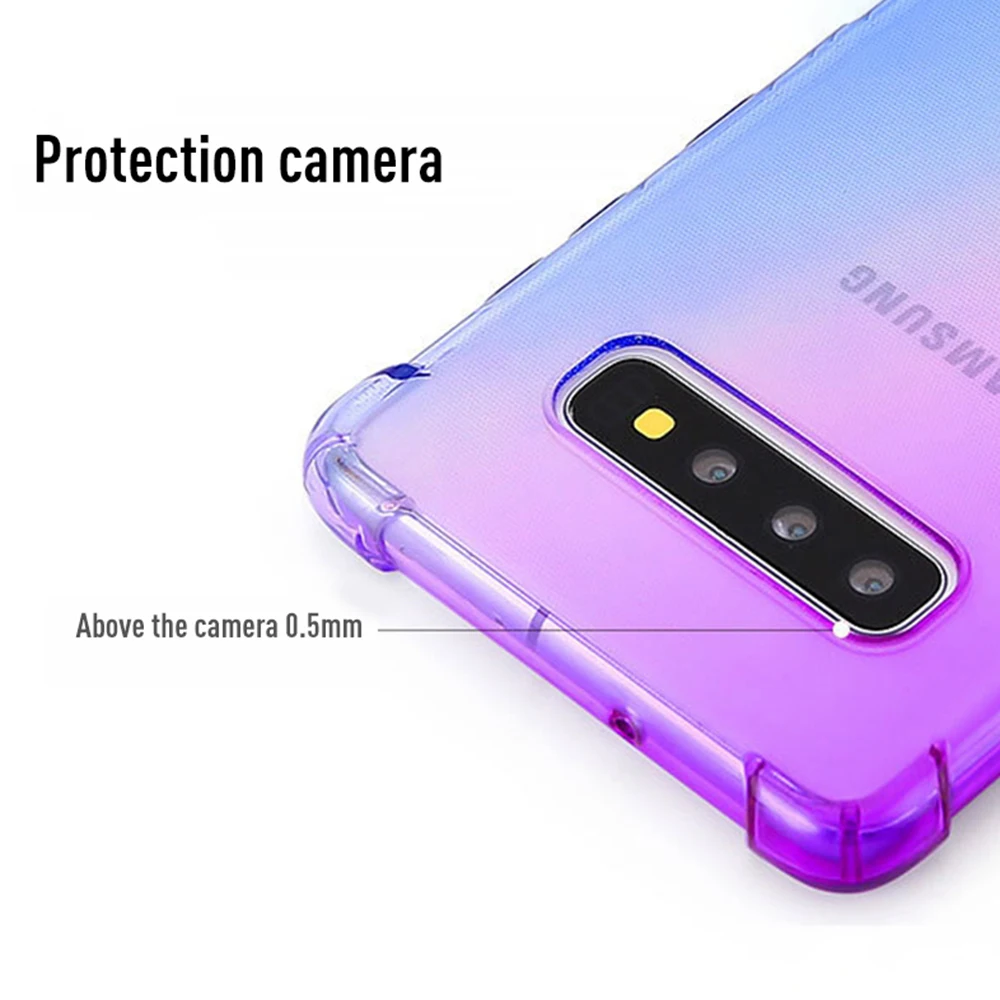 Shockproof Airbag Soft TPU Rainbow Gradient Case For Samsung Galaxy S8 S9 S10 Plus S10E S7 Edge A8 Note 8 M10 Fashion Cover |