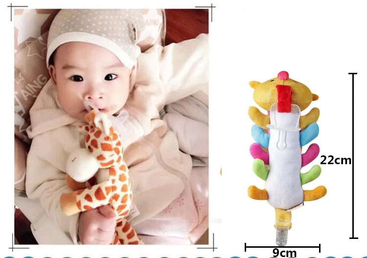 3 шт. плюшевые игрушки животных зажимы для соски-пустышки маленьких мальчиков и