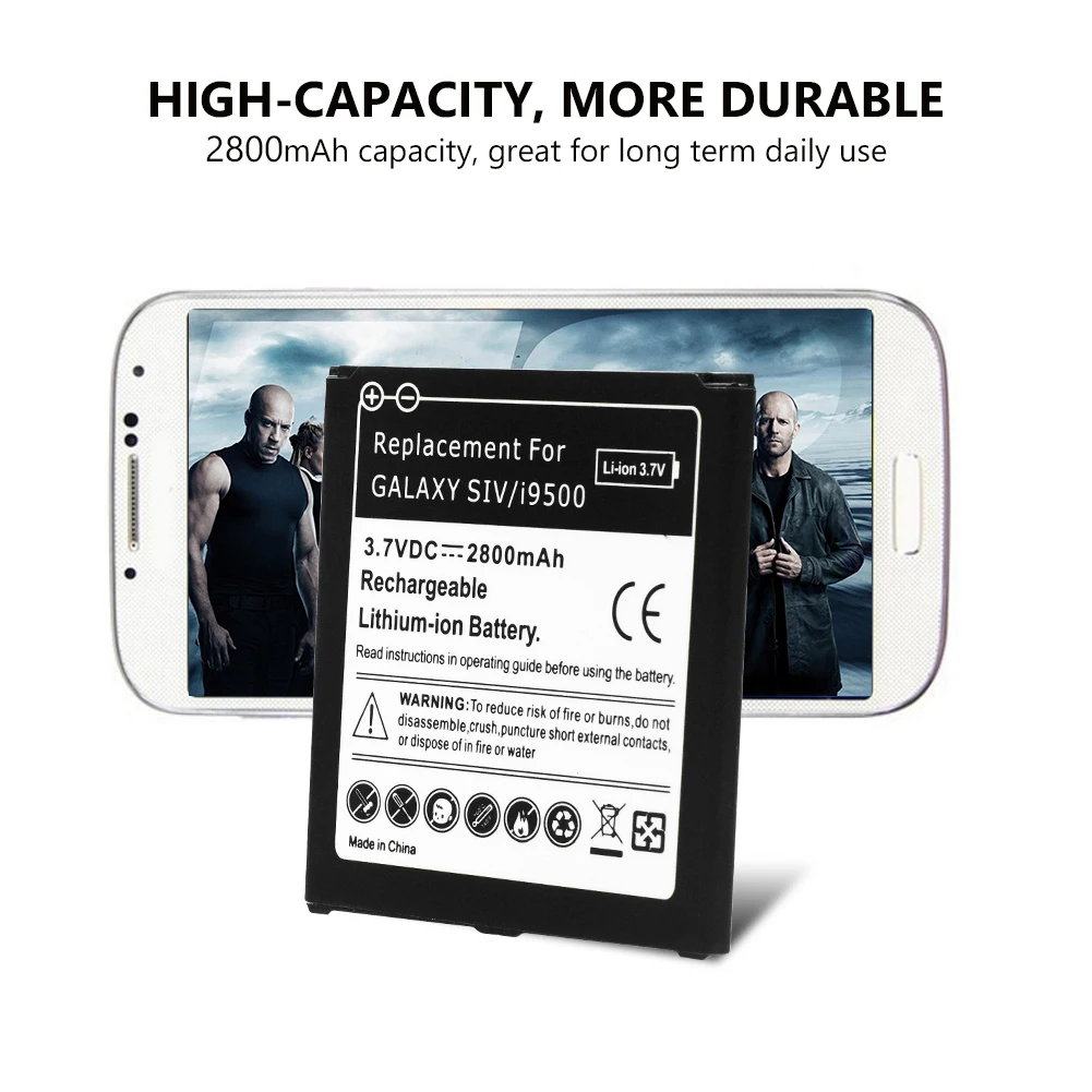 Литиевая батарея 2800mAh для Samsung S4 Bateria запасная Galaxy SIV i9500 i9505 i9500|Аккумуляторы