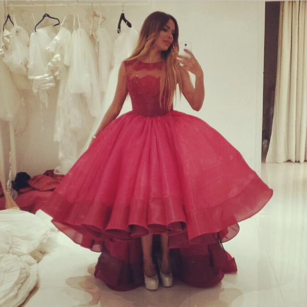 Роскошное потрясающее Пышное Платье с оборками Hi Lo Бордовое платье аппликацией