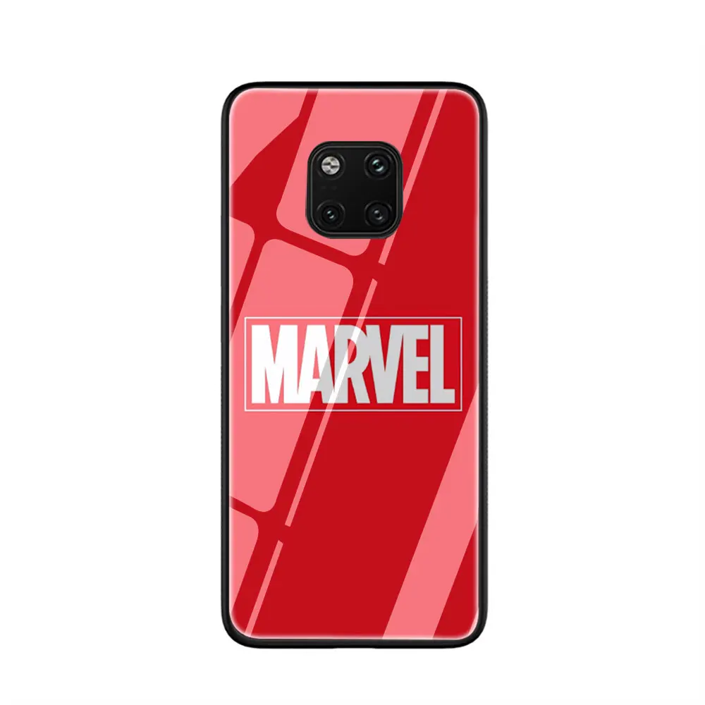 Роскошный чехол из закаленного стекла с логотипом комиксов Marvel для huawei P10 P20 P30 mate 20 Honor 9 10 Lite Pro 7A 8X P Smart