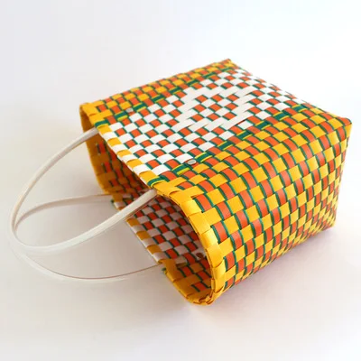 2019 Женская тканая Повседневная сумка для покупок дорожная INS плетеная Сумка