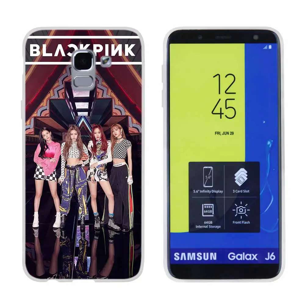 Blackpink черный, розовый для чехол для телефона samsung Galaxy j6 J8 J7 J5 J3 J4 Plus J610 Prime Мягкий силиконовый чехол - Цвет: Pattern04